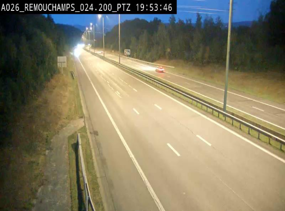 Webcam E25/A26 à Aywalle, à hauteur de Spa. Vue orientée vers Liège