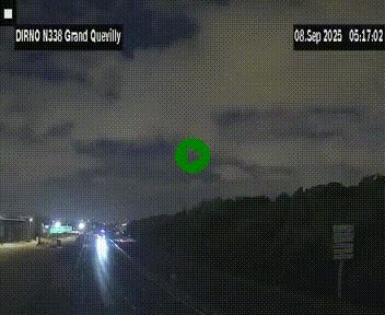 Webcam routière sur N338 à hauteur de Grand-Quevilly en périphérie de Rouen. Vue orientée vers Rouen