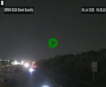 Webcam routière sur N338 à hauteur de Grand-Quevilly en périphérie de Rouen. Vue orientée vers Rouen