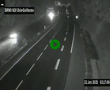 Webcam routière à hauteur de Bois-Guillaume en périphérie de Rouen. Vue orientée vers Rouen
