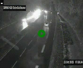 Webcam routière à hauteur de Bois-Guillaume en périphérie de Rouen. Vue orientée vers Rouen