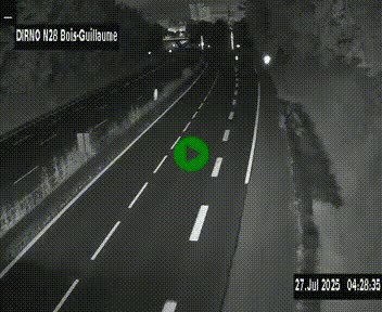 Webcam routière à hauteur de Bois-Guillaume en périphérie de Rouen. Vue orientée vers Rouen