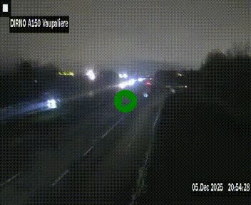 Webcam autoroute A150 à hauteur de La Vaupalière en périphérie de Rouen. Vue orientée vers Rouen