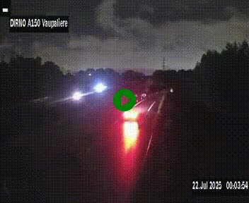 Webcam autoroute A150 à hauteur de La Vaupalière en périphérie de Rouen. Vue orientée vers Rouen