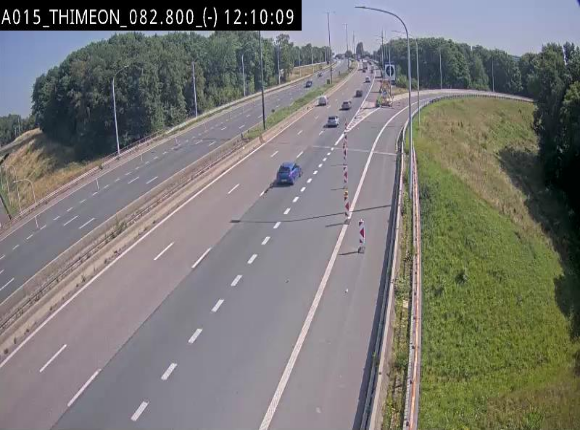 Caméra trafic Belgique - Thiméon - E42, jonction avec A54 (E420) direction La Louvière/Charleroi - BK 82.82