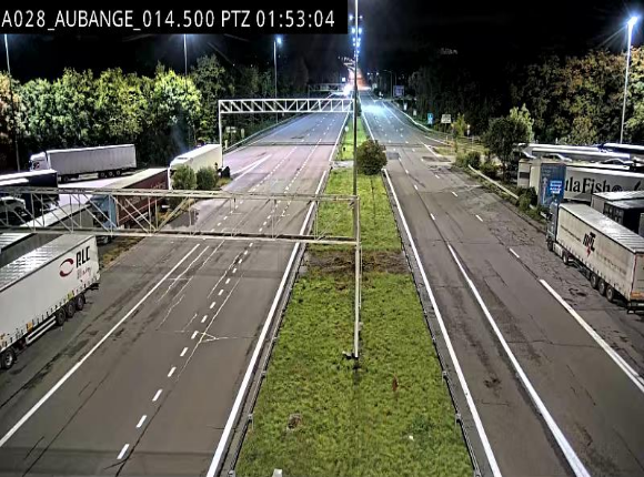 Webcam autoroute Belgique - Aubange - A28 direction Arlon - BK 14