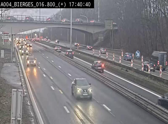 Webcam à Wavre, à hauteur de la sortie 5 Bierges. Vue orientée vers Namur