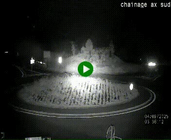 Webcam au nord d'Ax-les-Thermes au niveau de l'aire de chaînage de la N20. Vue orientée vers les Pyrénées, en direction de Pas de la Case