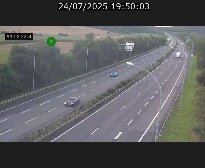 Traffic live webcam Luxembourg Flaxweiler - A1 direction Luxembourg - BK 22.4