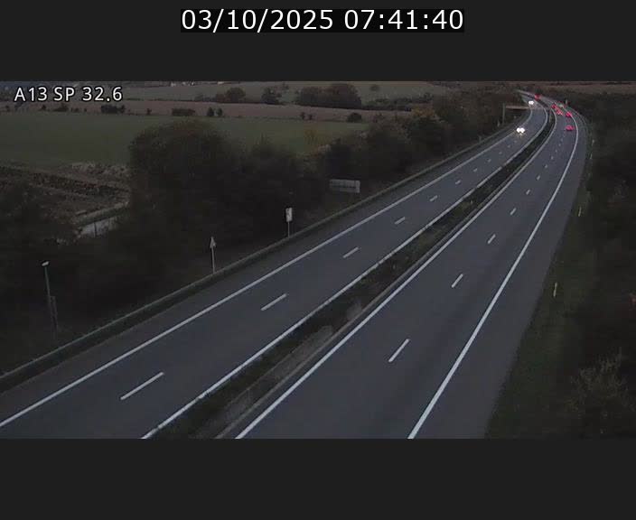 Webcam info trafic A13 à hauteur de Mondorf-les-bains. Vue orientée vers Altwies
