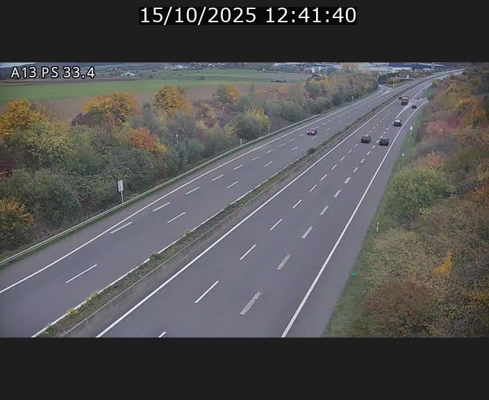 Webcam trafic sur A13 à hauteur de Mondorf-les-Bains en direction d'Altwies