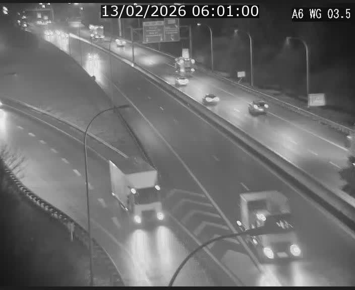 Traffic live webcam Luxembourg - Croix de Cessange - A6 - BK 3.5 - direction France/Allemagne