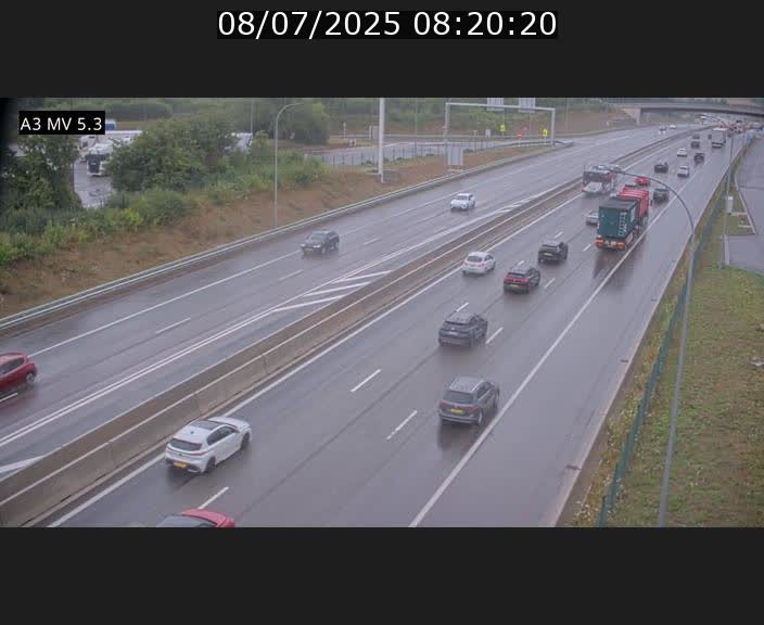 Webcam à l'Aire de Berchem au Luxembourg sur l'A3. Vue orientée vers la France