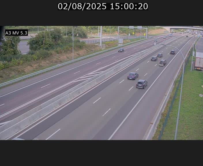 Webcam à l'Aire de Berchem au Luxembourg sur l'A3. Vue orientée vers la France