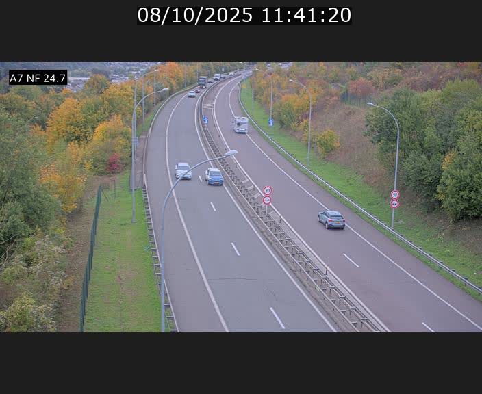 Caméra trafic Luxembourg - A7, Schieren direction Mersch