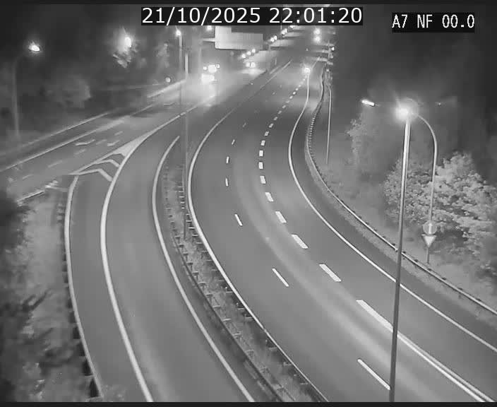 Caméra autoroute Luxembourg A7 - Echangeur A1/A7 Grünewald direction Tunnel Stafelter