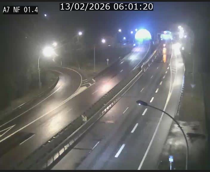 Caméra autoroute Luxembourg A7 - Echangeur Waldhaff - direction Tunnel Stafelter