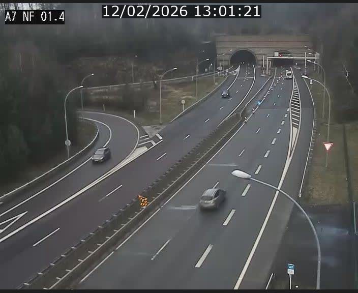 Caméra autoroute Luxembourg A7 - Echangeur Waldhaff - direction Tunnel Stafelter
