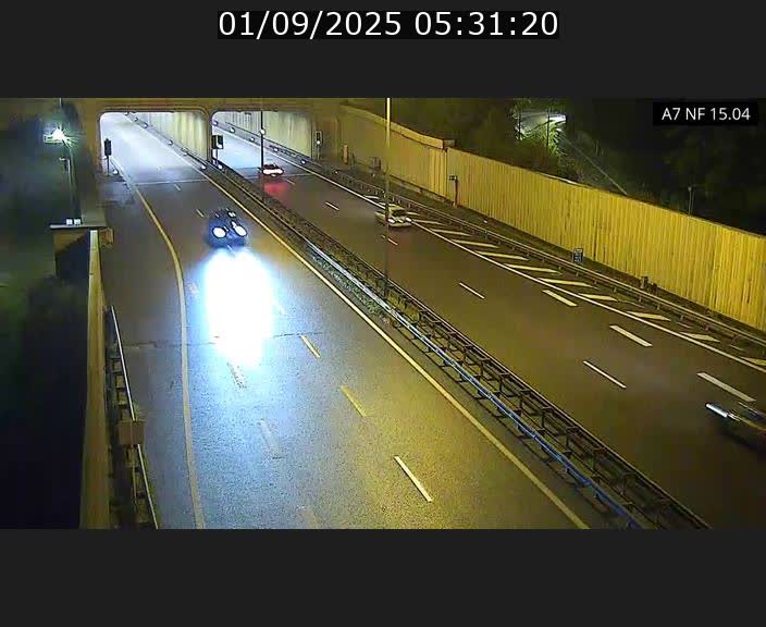 Caméra trafic Luxembourg - A7, Tunnel Mersch, entrée sud, direction Ettelbruck
