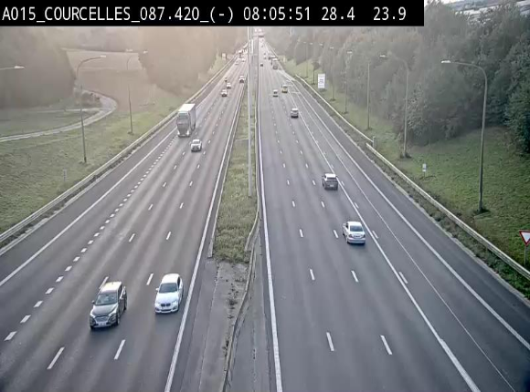 Webcam autoroute Belgique - Viesville - E42 direction Mons - BK 84.35