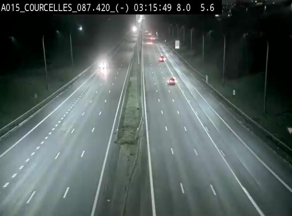 Webcam autoroute Belgique - Viesville - E42 direction Mons - BK 84.35