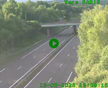 Caméra routière sur l'autoroute A20 au nord de Limoges, à la jonction avec la N520. Vue orientée vers Paris