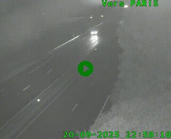 Caméra routière sur l'autoroute A20 au nord de Limoges, à la jonction avec la N520. Vue orientée vers Paris