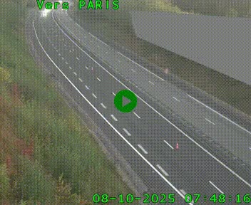 Caméra routière sur l'autoroute A20 à Saint-Pardoux-l'Ortigier, à la jonction avec l'A89. Vue orientée vers Paris