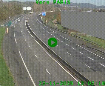Caméra routière sur l'autoroute A20 à Brive-la-Gaillarde, à la jonction avec l'A89. Vue orientée vers Paris