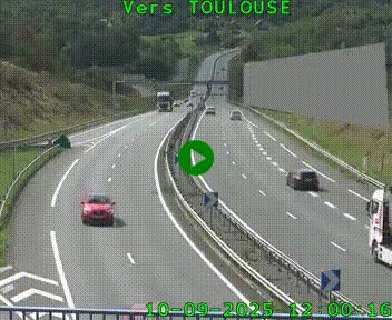 Caméra routière sur l'autoroute A20 à Noailles, en périphérie de Brive-la-Gaillarde. Vue orientée vers Toulouse