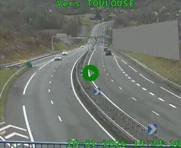 Caméra routière sur l'autoroute A20 à Noailles, en périphérie de Brive-la-Gaillarde. Vue orientée vers Toulouse