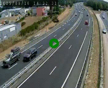 Caméra autoroute A75 à hauteur du col du rocher blanc en direction de Montpellier