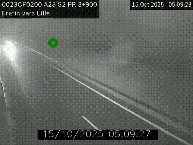 Webcam autoroute A23 à hauteur de Fretin. Vue orientée vers Lille