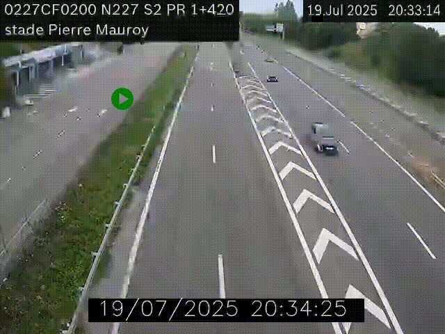 Webcam à hauteur du Stade Pierre Mauroy à Villeneuve d'Ascq sur la N227. Vue orientée vers Mons-en-Baroeul