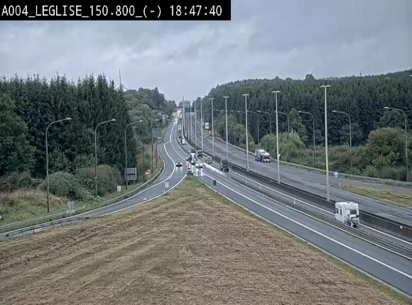 Webcam E411 dans la Côte de Léglise. Vue orientée vers Bruxelles