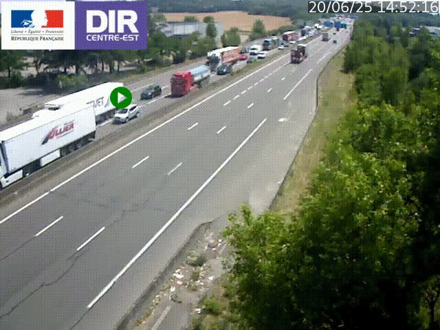 Caméra de circulation à Saint-Priest à la jonction entre l'A43 et l'A46 en direction de Marseille
