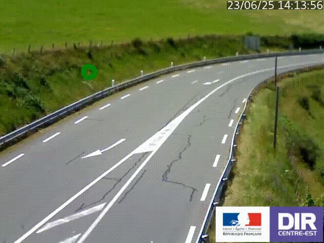 Webcam sur le col Pin Bouchain, vue orientée vers Roanne, en provenance de Lyon sur la nationale 7 (N7)