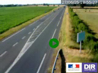 Webcam routière sur la RN7 à hauteur de Toulon-sur-Allier, entre Moulins et Vichy