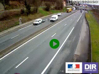 Caméra autoroutière sur l'A47 à hauteur de Givors, a proximité de Lyon. La webcam est orientée vers Lyon