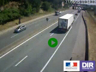 Caméra autoroutière sur l'A47 à hauteur de Givors, a proximité de Lyon. La webcam est orientée vers Lyon