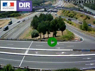 Webcam traffic à Grenoble-sud sur l'autoroute A480. Vue orientée vers l'entrée et la sortie de Grenoble