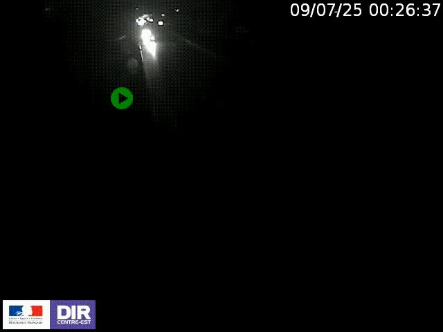 Webcam à Bron sur l'A43 à la jonction avec le boulevard périphérique de Lyon (D383). Vue orientée vers Lyon