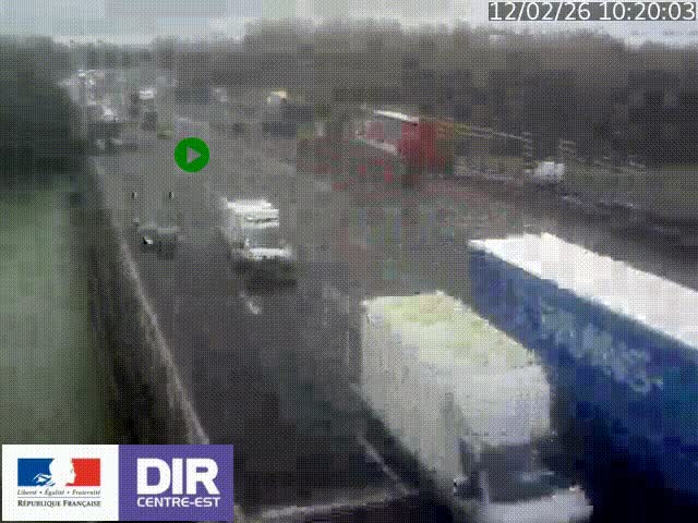 Caméra trafic à la jonction entre l'A46 (Rocade-est de Lyon) et l'A42 à hauteur de Vault-en-Velin en direction de Marseille