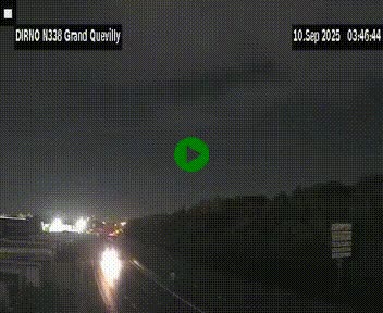 Webcam routière sur N338 à hauteur de Grand-Quevilly en périphérie de Rouen. Vue orientée vers Rouen