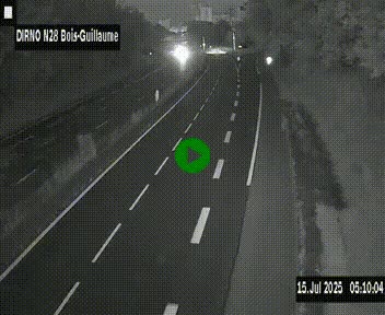 Webcam routière à hauteur de Bois-Guillaume en périphérie de Rouen. Vue orientée vers Rouen