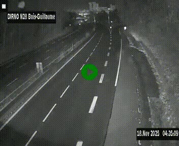 Webcam routière à hauteur de Bois-Guillaume en périphérie de Rouen. Vue orientée vers Rouen