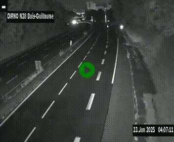 Webcam routière à hauteur de Bois-Guillaume en périphérie de Rouen. Vue orientée vers Rouen