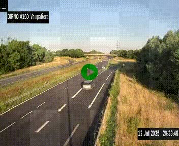 Webcam autoroute A150 à hauteur de La Vaupalière en périphérie de Rouen. Vue orientée vers Rouen