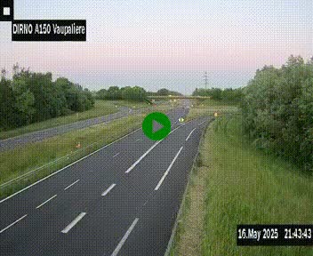 Webcam autoroute A150 à hauteur de La Vaupalière en périphérie de Rouen. Vue orientée vers Rouen