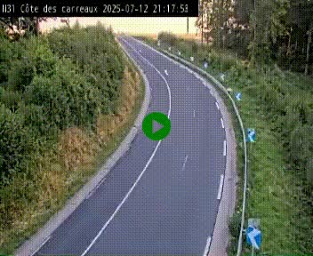 Webcam en haut de la Côte des Carreaux sur la N31 à Avesnes-en-Bray. Vue orientée vers Rouen